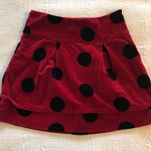 Polka Dot Velvet mini Skirt 10 EUC